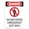 Signmission Safety Sign, OSHA Danger, 7" Height, Do Not Enter Emergency, Portrait OS-DS-D-57-V-1147 - alternate 1